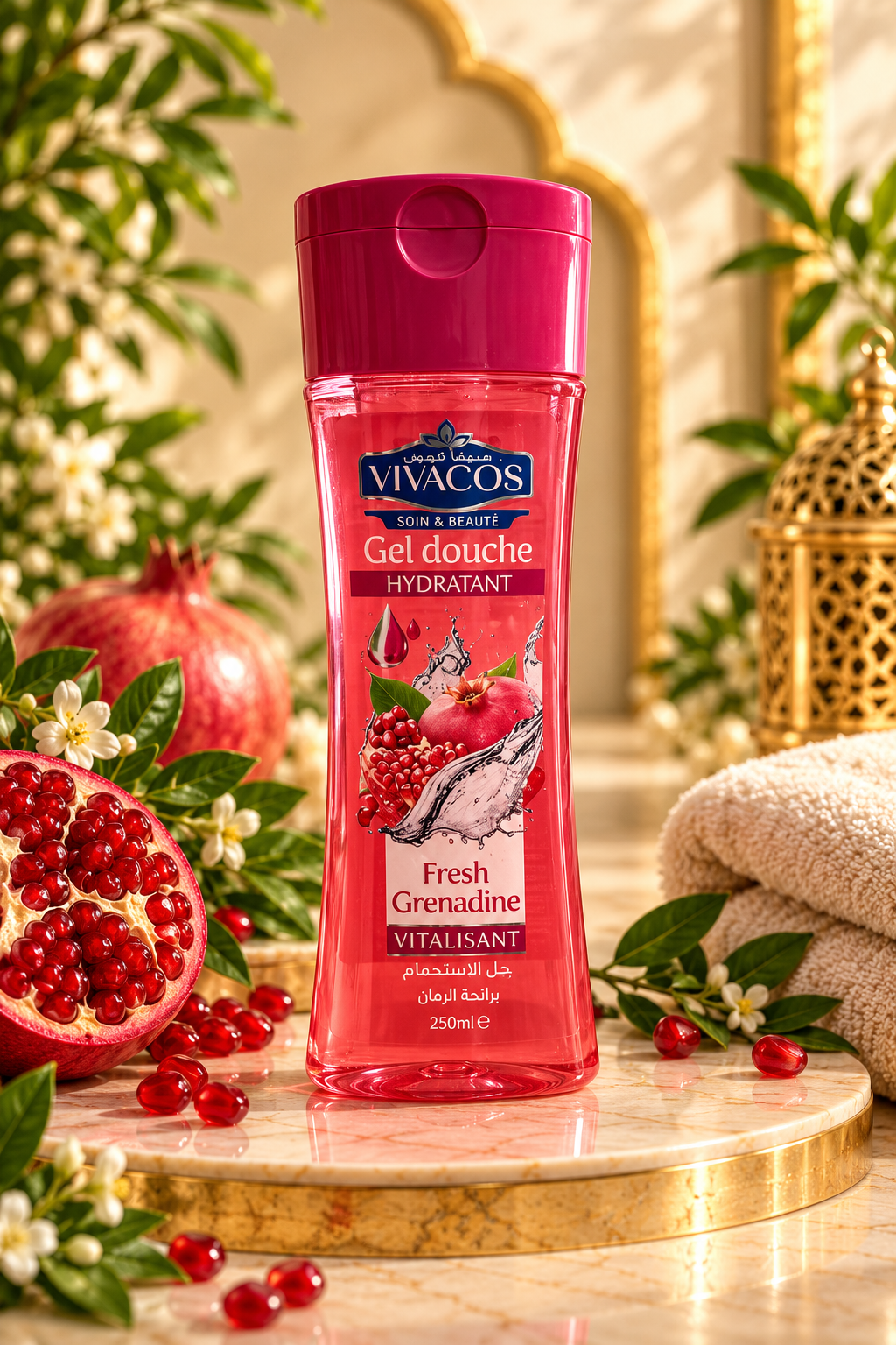 Vivacos – Gel douche hydratant Fresh Grenadine – 250 ml