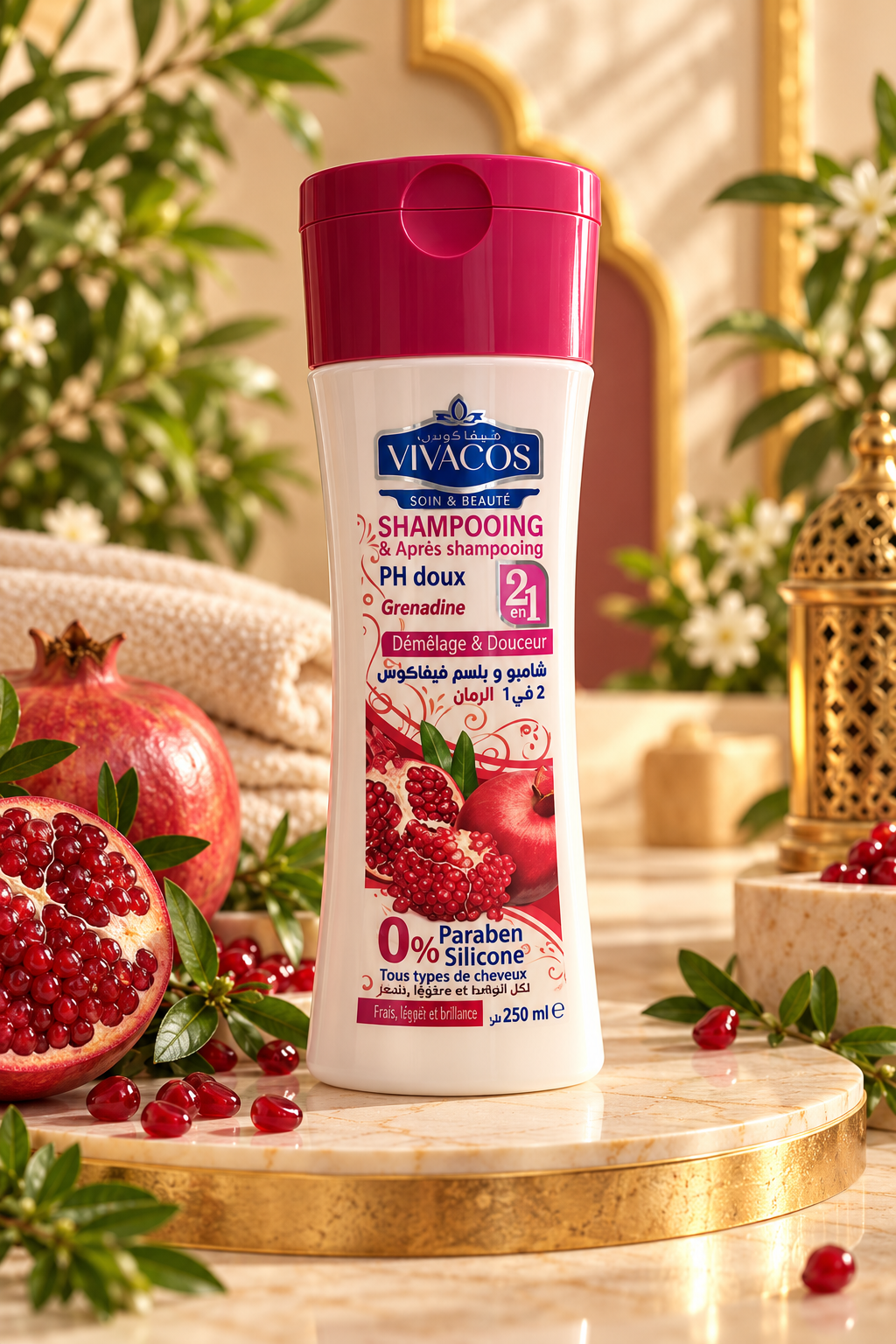 Vivacos – Shampoing & Après-shampoing 2 en 1 Grenadine – 250 ml