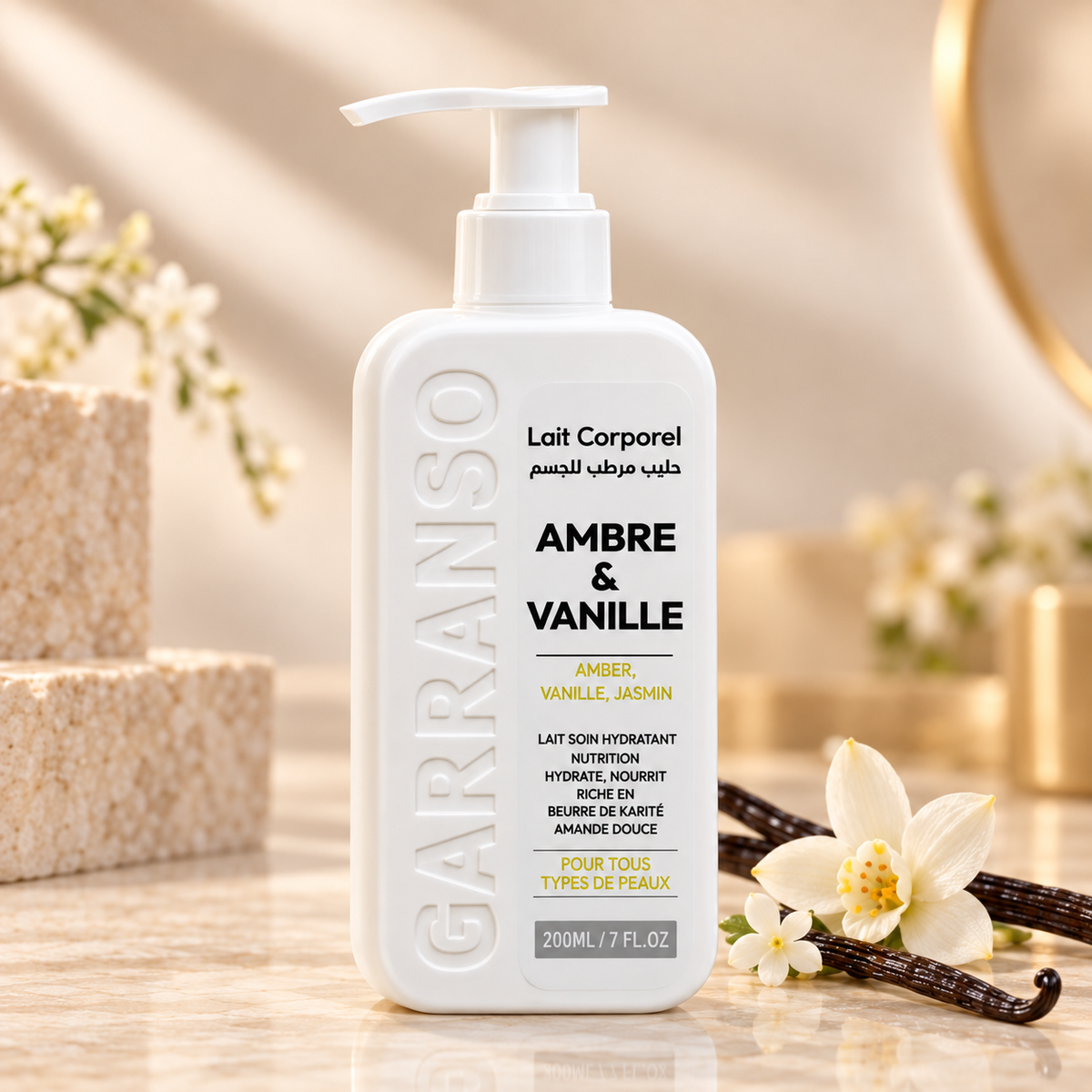 Garranso Mino Lait corporel Ambre & Vanille 200 ml